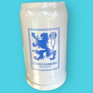Vintage Lowenbrau Munich 1 Liter Beer Stein Ceramic
